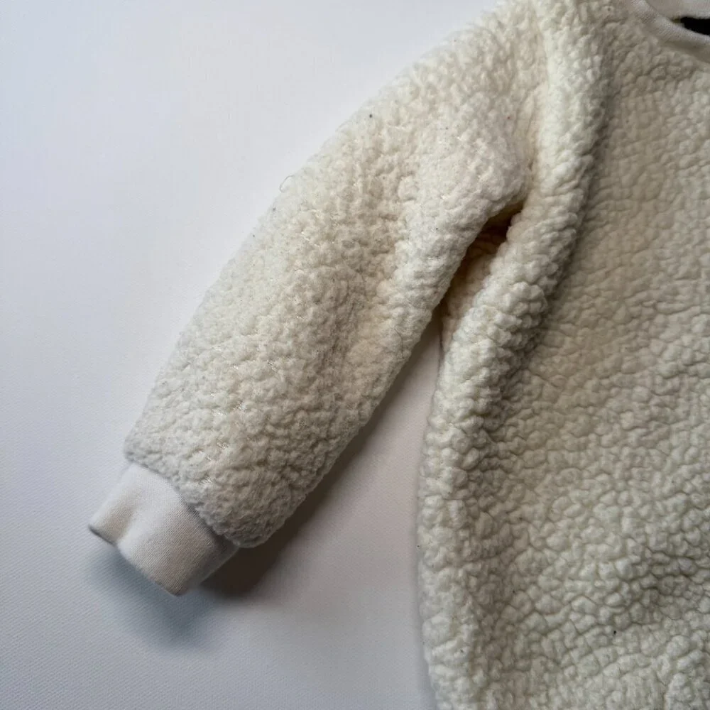 Nike Sherpa Fleece Baby Crewneck Sweatshirt Cream Colored Off White Size 9M - Picture 7 of 10